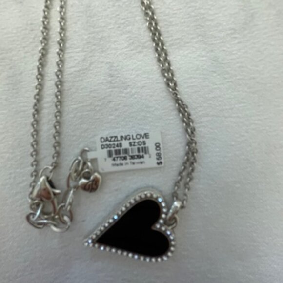 Brighton Dazzling Love Black Pendant Necklace NWT - Picture 2 of 8